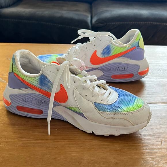 Nike Air Max Excee Multi-Color Women’s Size 9.5 Tie Dye Neon Sneakers Shoes - Picture 2 of 9